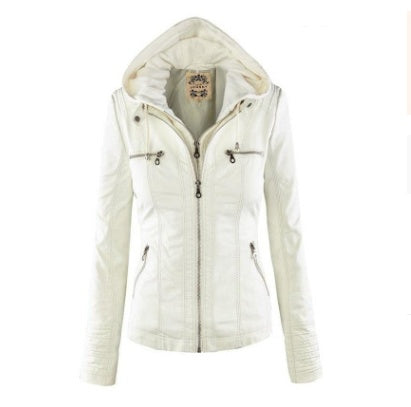 Veste en cuir  avec capuche - Molinse