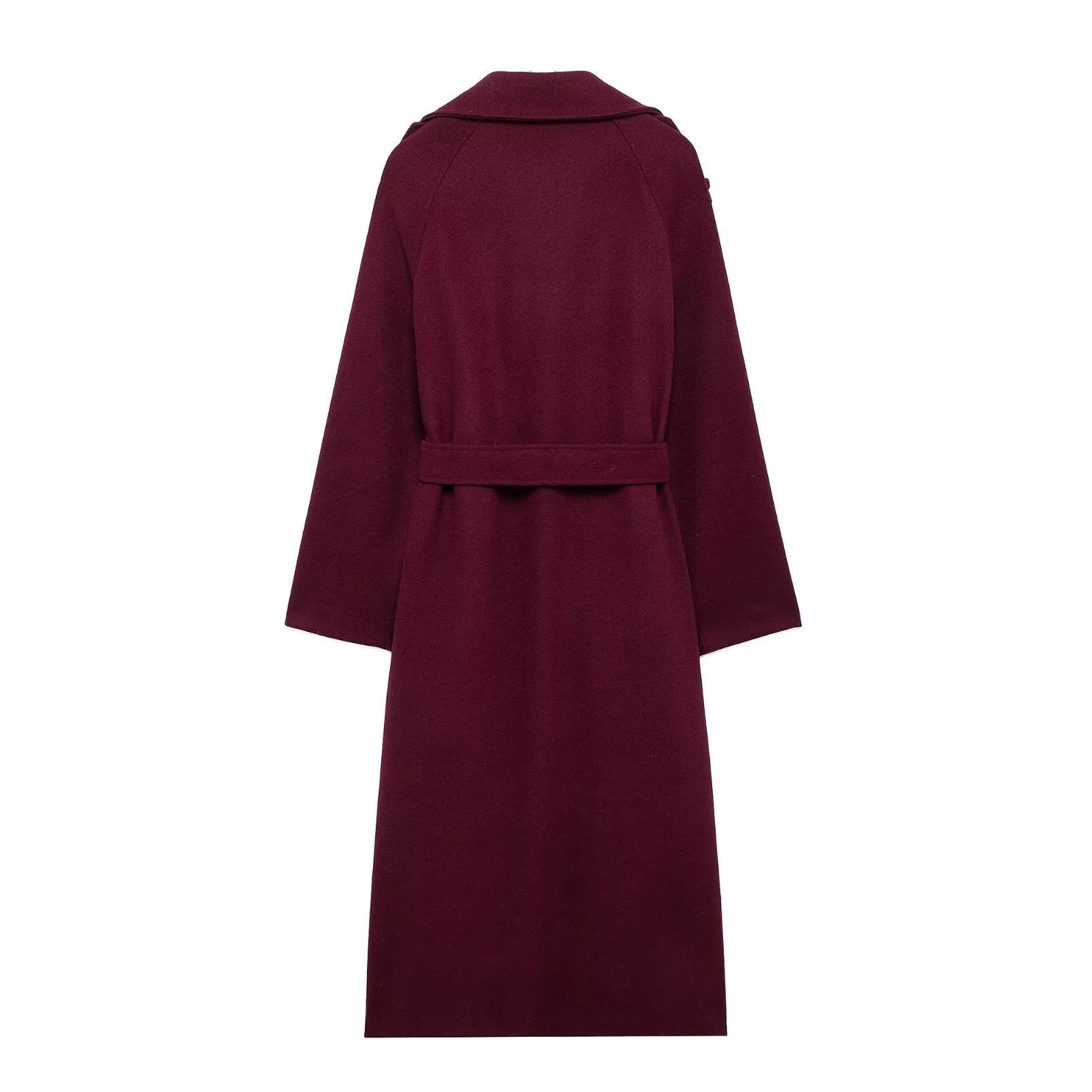 Manteau Long en Laine à Double Boutonnage - Molinse